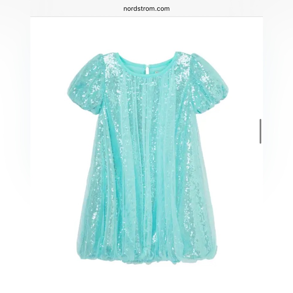 Habitual kids aqua light blue sequin shift dress size 4-5 🩵✨
